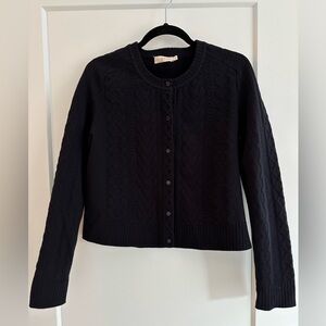 Tory Burch Navy Cardigan Sweater Small